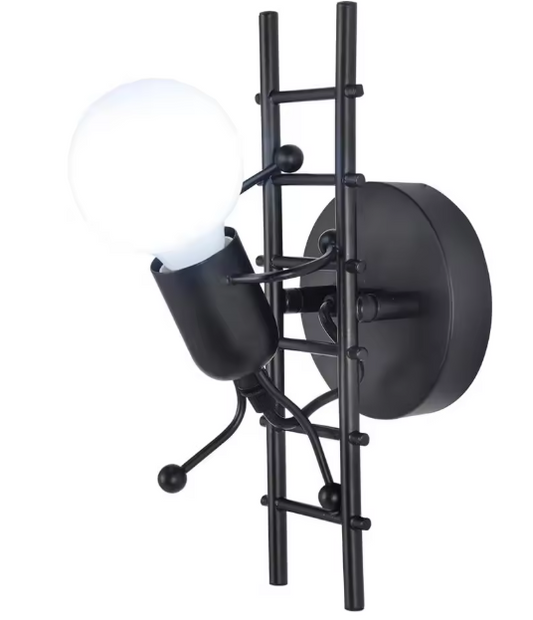 Zwarte Wandlamp – Moderne Vintage Metalen Wandkandelaar, E27