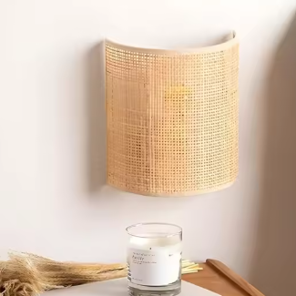 Rotan Wandlamp – Bohemian Sfeerverlichting voor Woon- & Slaapkamer