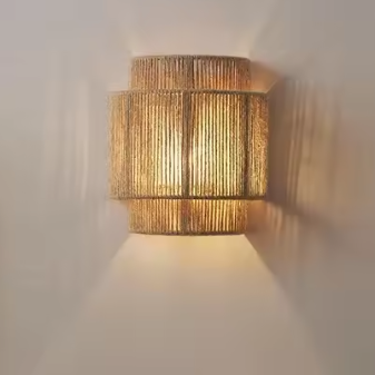 Henneptouw Wandlamp – Creatieve E27 Sfeerverlichting voor Slaapkamer & Gang