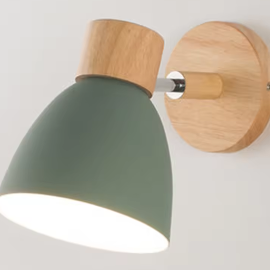 Houten Scandinavische Wandlamp – Moderne E27 Binnenverlichting met Schakelaar