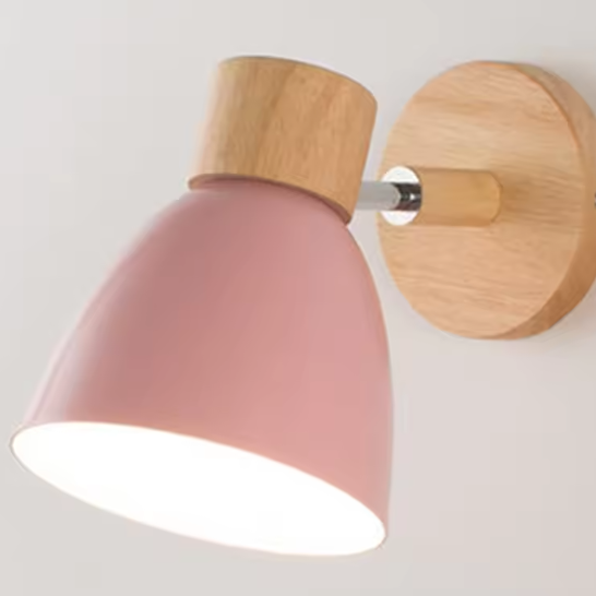 Houten Scandinavische Wandlamp – Moderne E27 Binnenverlichting met Schakelaar