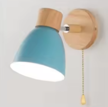 Houten Scandinavische Wandlamp – Moderne E27 Binnenverlichting met Schakelaar