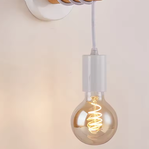 Retro Houten Wandlamp – Vintage E27 Sfeerverlichting voor Woon- & Slaapkamer