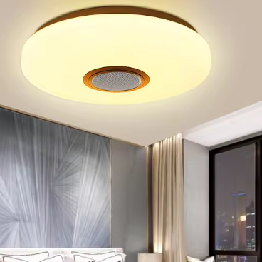 Moderne LED Plafondlamp met Bluetooth Speaker – Ø 50 cm, RGB & Dimbaar