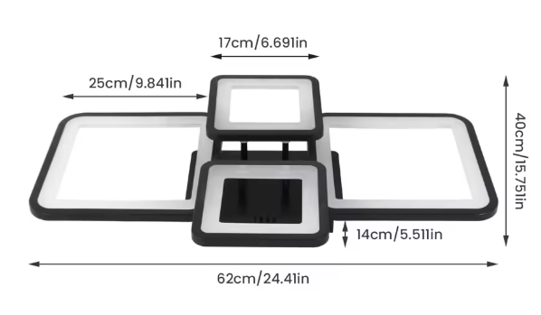 Moderne LED Plafondlamp – 54W Dimbaar Rechthoekig Design met Afstandsbediening