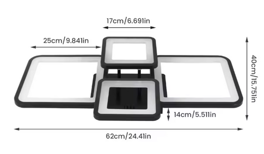 Moderne LED Plafondlamp – 54W Dimbaar Rechthoekig Design met Afstandsbediening