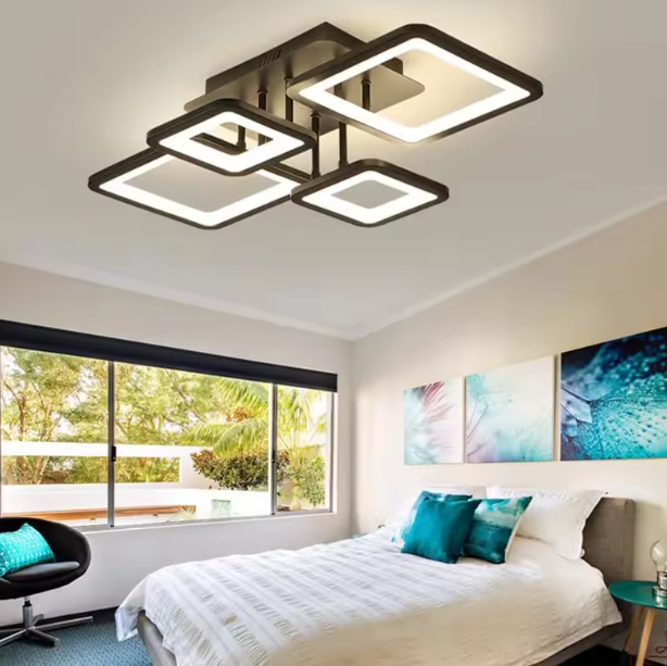 Moderne LED Plafondlamp – 54W Dimbaar Rechthoekig Design met Afstandsbediening