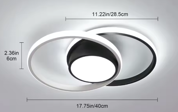 Dimbare LED Plafondlamp – 40W 4500LM, Zwart met Afstandsbediening 3000K-6500K