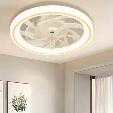 Slimme Plafondventilator met LED Verlichting – Intrekbare Bladen & Afstandsbediening Ø48 cm