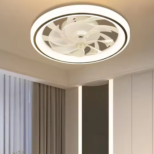 Slimme Plafondventilator met LED Verlichting – Intrekbare Bladen & Afstandsbediening Ø48 cm