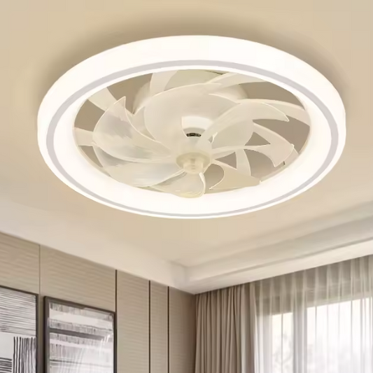Slimme Plafondventilator met LED Verlichting – Intrekbare Bladen & Afstandsbediening Ø48 cm
