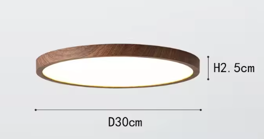 Moderne LED Plafondlamp – Ultradun Circulair Ontwerp met Houtnerf