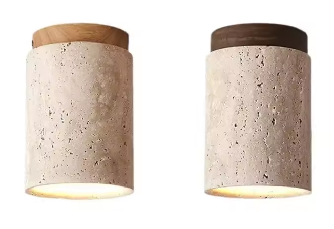Moderne Travertin LED Plafondlamp – Stijlvol Rond Ontwerp voor Woonkamer, Slaapkamer & Gang
