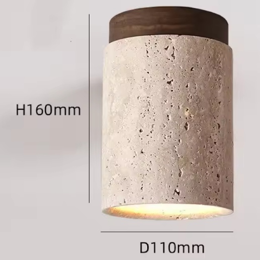 Moderne Travertin LED Plafondlamp – Stijlvol Rond Ontwerp voor Woonkamer, Slaapkamer & Gang