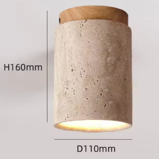 Moderne Travertin LED Plafondlamp – Stijlvol Rond Ontwerp voor Woonkamer, Slaapkamer & Gang