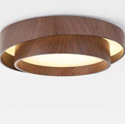 Nordic Walnoothout LED Plafondlamp – Modern & Dimbaar Design