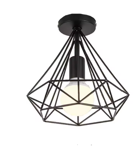 Industriële Vintage Plafondlamp – Metalen Semi-Inbouwlamp E27