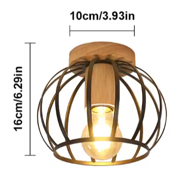 Gouden Plafondlamp – Semi-Inbouw Mand Kooi Ontwerp E27