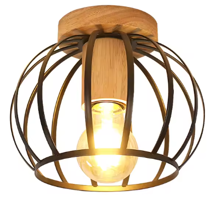 Gouden Plafondlamp – Semi-Inbouw Mand Kooi Ontwerp E27