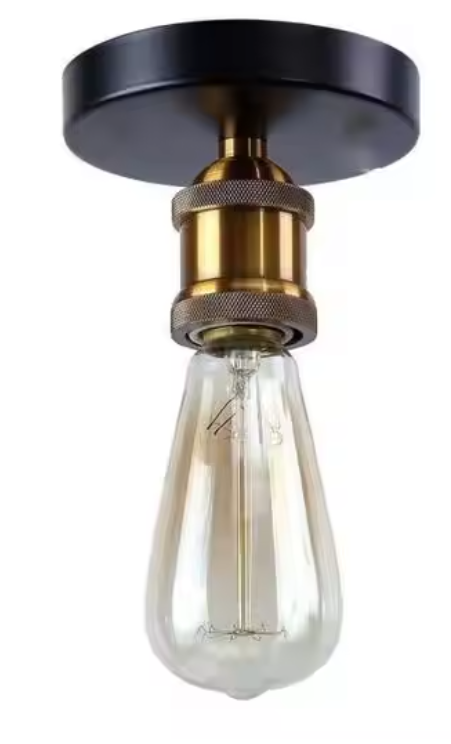 Retro Industriële Plafondlamp – Metalen Kap E27 Armatuur