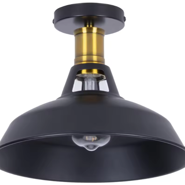 Retro Industriële Plafondlamp – Metalen Kap E27 Armatuur