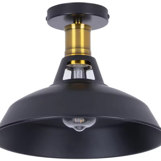 Retro Industriële Plafondlamp – Metalen Kap E27 Armatuur