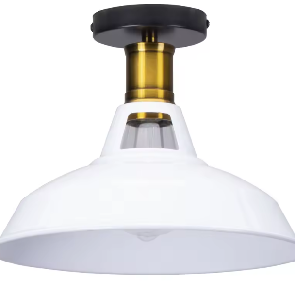 Retro Industriële Plafondlamp – Metalen Kap E27 Armatuur