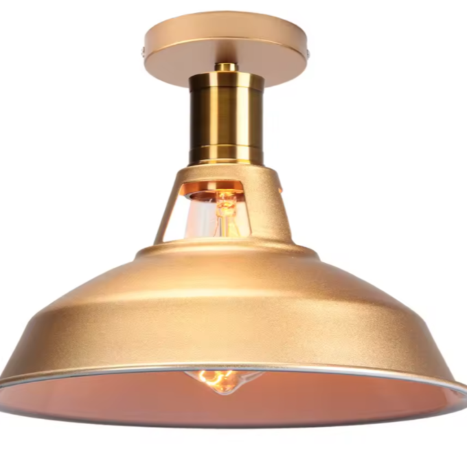 Retro Industriële Plafondlamp – Metalen Kap E27 Armatuur