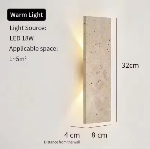 Moderne Buiten Wandlamp – Waterdicht LED Design met Natuursteen