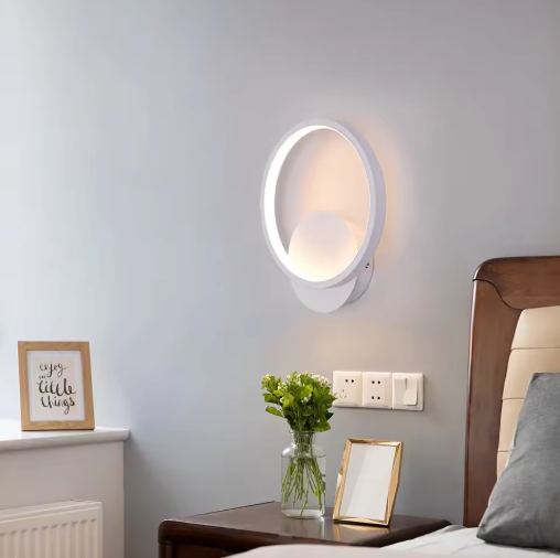 Moderne Ronde LED Wandlamp – Acryl & Aluminium, 12W Warm Wit 3000K