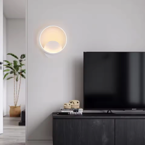 Moderne Ronde LED Wandlamp – Acryl & Aluminium, 12W Warm Wit 3000K