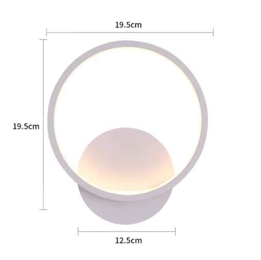 Moderne Ronde LED Wandlamp – Acryl & Aluminium, 12W Warm Wit 3000K