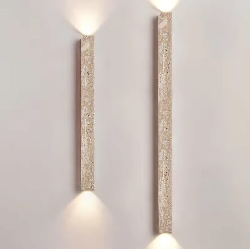 Wabi-Sabi Wandlamp van Gele Grotsteen – Retro & Creatief Ontwerp voor Gang, Trap en Slaapkamer