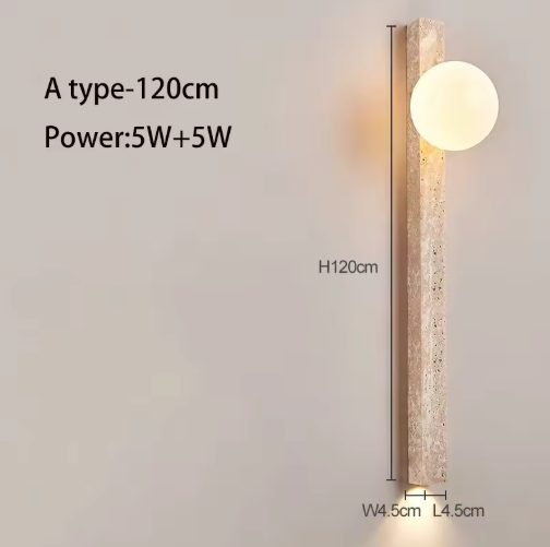 Wabi-Sabi Wandlamp van Gele Grotsteen – Retro & Creatief Ontwerp voor Gang, Trap en Slaapkamer