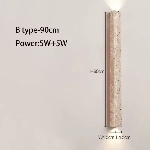 Wabi-Sabi Wandlamp van Gele Grotsteen – Retro & Creatief Ontwerp voor Gang, Trap en Slaapkamer