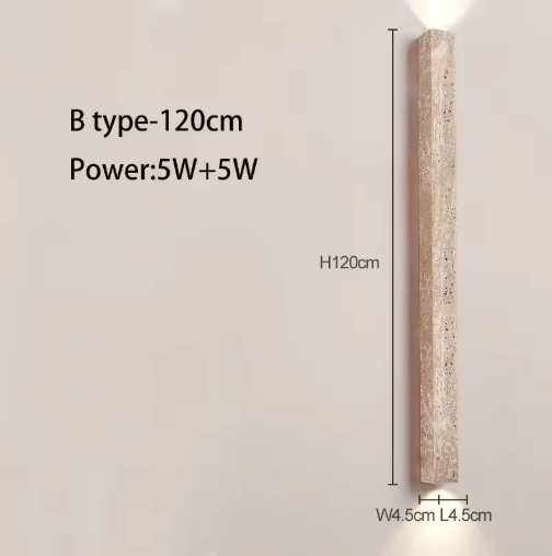 Wabi-Sabi Wandlamp van Gele Grotsteen – Retro & Creatief Ontwerp voor Gang, Trap en Slaapkamer