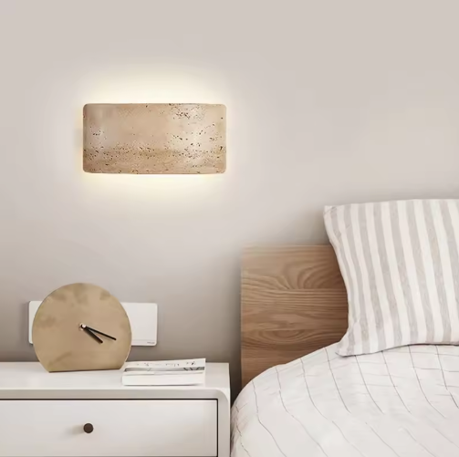 Natuursteen LED Wandlamp – Minimalistische Sfeerverlichting voor Slaapkamer, Keuken & Gang