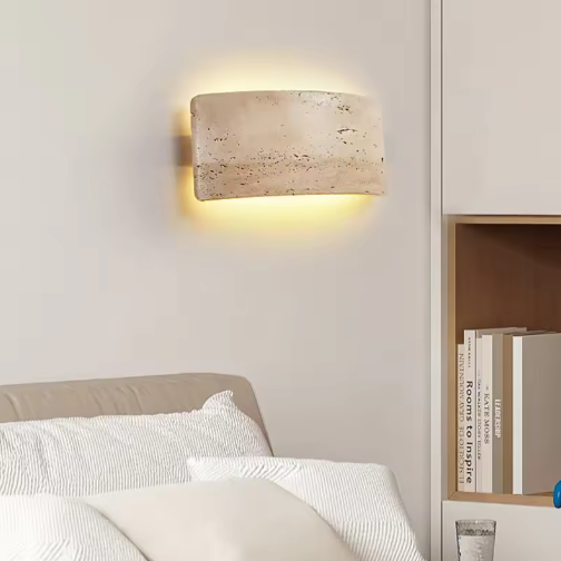 Natuursteen LED Wandlamp – Minimalistische Sfeerverlichting voor Slaapkamer, Keuken & Gang