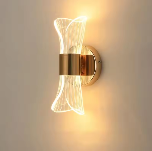 Gouden Acryl Wandlamp – LED 12W met 3 Kleurtemperaturen, Luxe & Modern