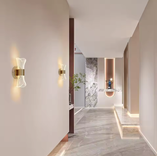 Gouden Acryl Wandlamp – LED 12W met 3 Kleurtemperaturen, Luxe & Modern