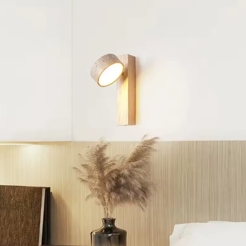 Crèmekleurige Wandlamp – Nachtkastje LED Lamp met Trekschakelaar & Draaibaar Design