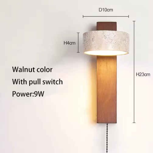 Crèmekleurige Wandlamp – Nachtkastje LED Lamp met Trekschakelaar & Draaibaar Design