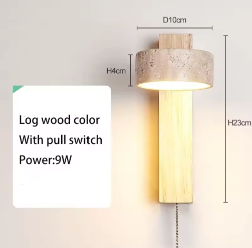 Crèmekleurige Wandlamp – Nachtkastje LED Lamp met Trekschakelaar & Draaibaar Design