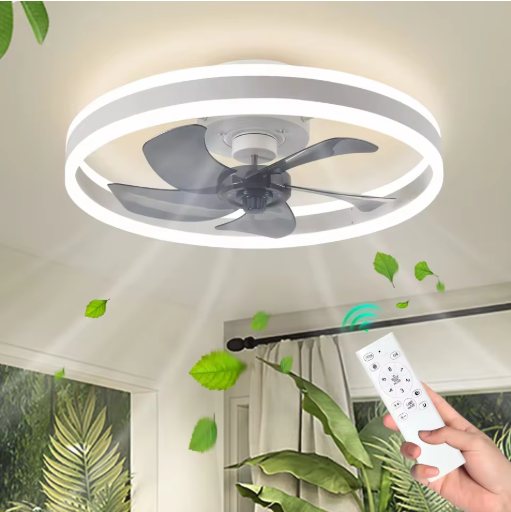 Moderne LED Plafondventilator – Stille Dimbare Verlichting & Afstandsbediening