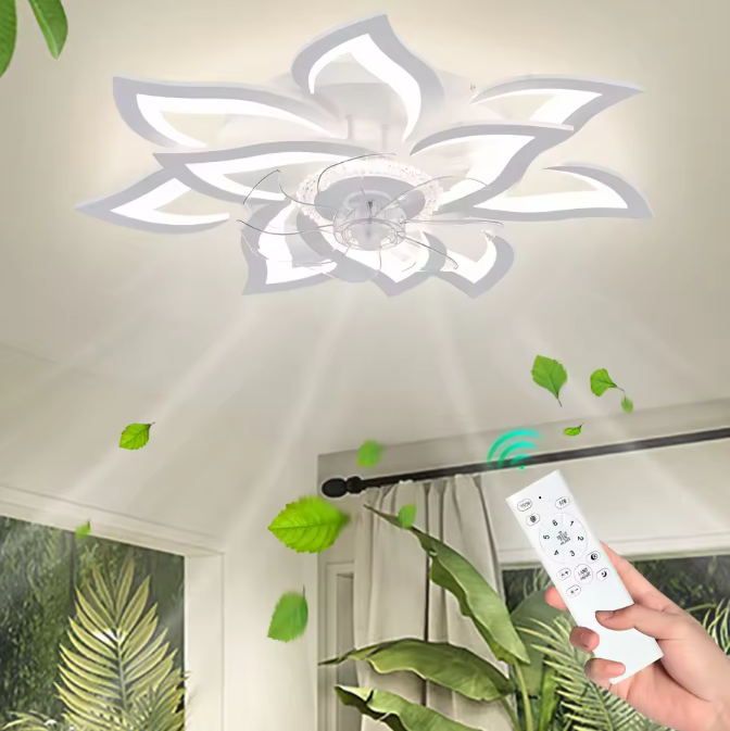 Moderne LED Plafondventilator – Dimbare Lamp met Afstandsbediening & App
