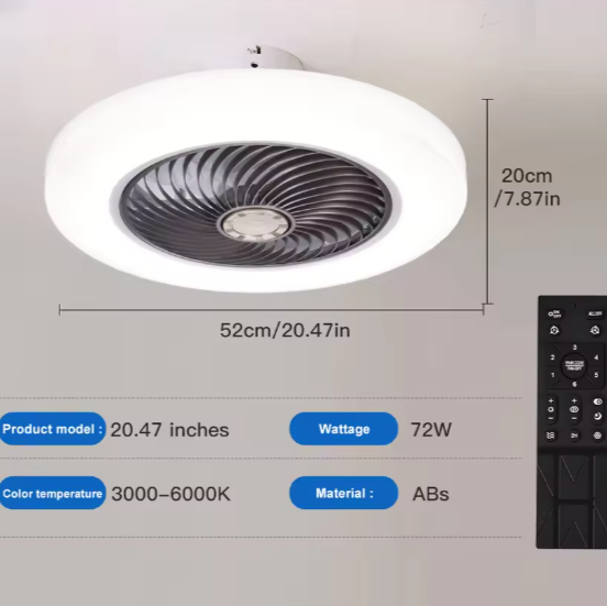Slimme Plafondventilator met LED-Verlichting – Onzichtbare Bladen & Afstandsbediening, Stil en Modern