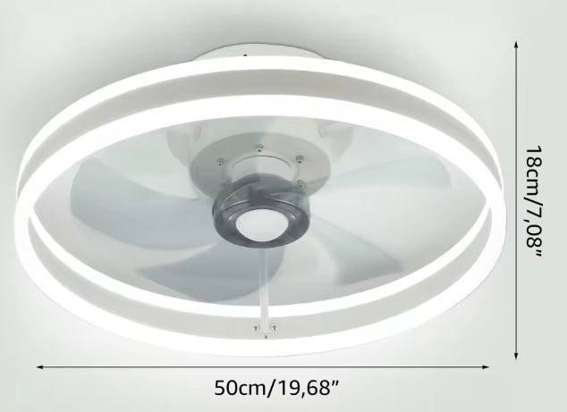 Plafondventilator met LED-Verlichting – 50W Stil & Dimbaar, 50 cm