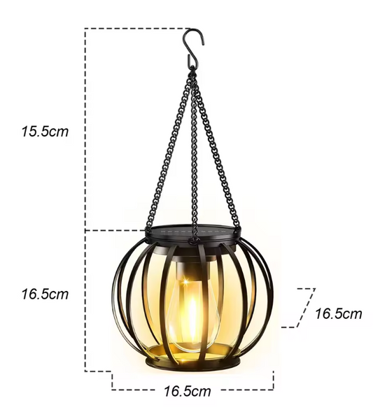 Solar LED Zonnelantaarn – Waterdicht, Warm Wit Licht & Automatische Sensor