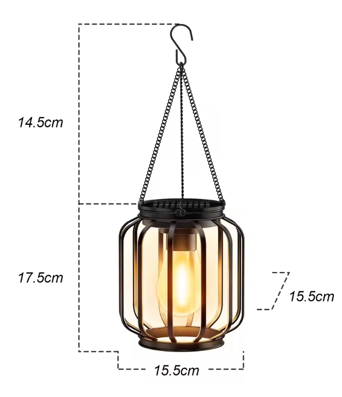 Solar LED Zonnelantaarn – Waterdicht, Warm Wit Licht & Automatische Sensor