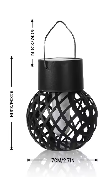 LED Solar Vlameffect Lantaarn – Hangend, Waterdicht & Tuinverlichting